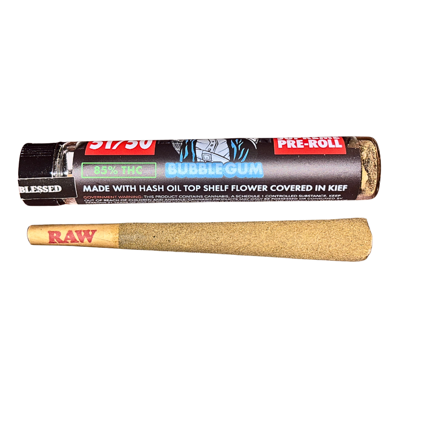 NINE LIVEZ x 51/50 "BUBBLEGUM" 2G HASH ROSIIN INFUSED PRE-ROLL