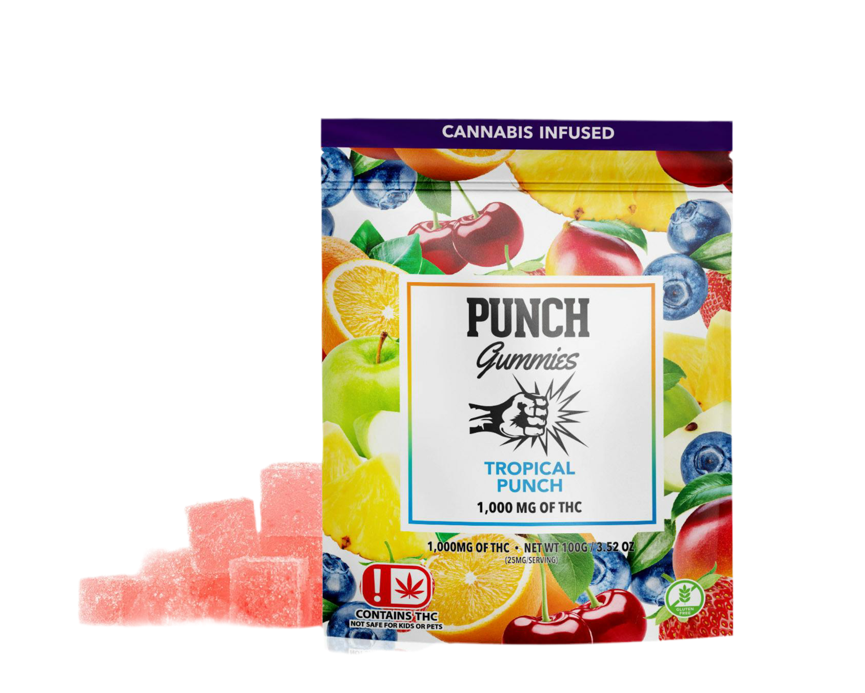 PUNCH THC INFUSED GUMMIES
"TROPICAL PUNCH”