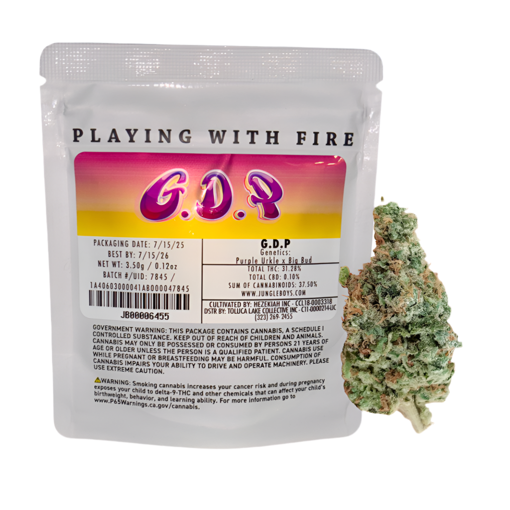 JUNGLE BOYS ”G.D.P” CANNABIS FLOWER; HYBRID STRAIN 