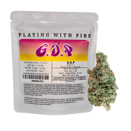 JUNGLE BOYS ”G.D.P” CANNABIS FLOWER; HYBRID STRAIN 