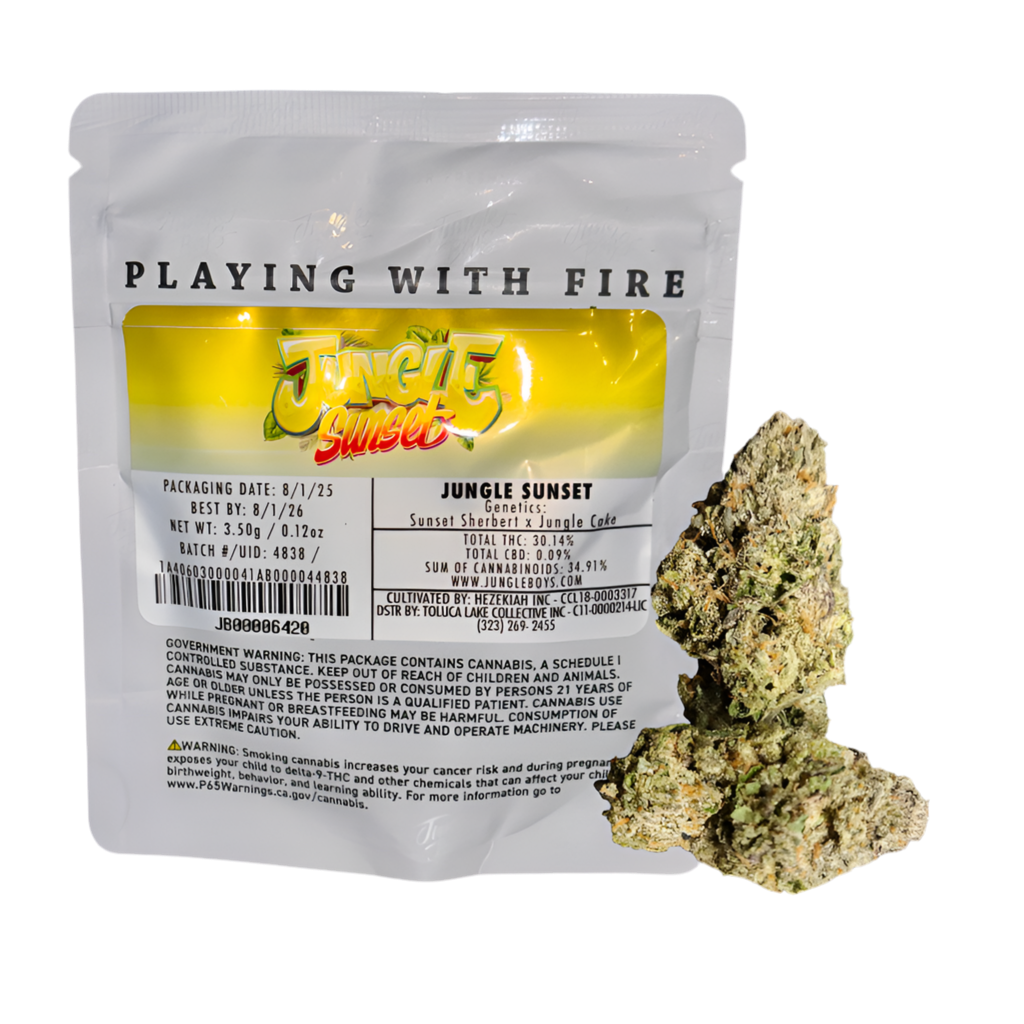 JUNGLE BOYS "JUNGLE SUNSET" CANNABIS FLOWER; HYBRID STRAIN 