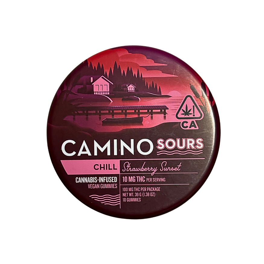 CAMINO SOURS STRAWBERRY SUNSET INDICA CANNABIS INFUSED GUMMIES