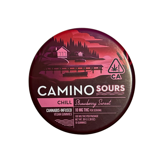 CAMINO SOURS STRAWBERRY SUNSET INDICA CANNABIS INFUSED GUMMIES