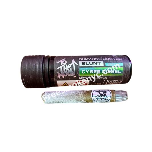 To the Moon Cyber Diesel Diamond Dusted Blunt and packaging on a transparent background 