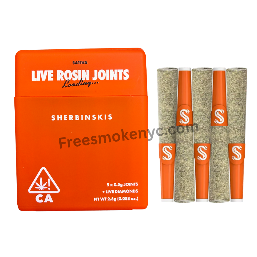 Sherbinskis infused preroll multpack Loading Sativa strain on transparent background 