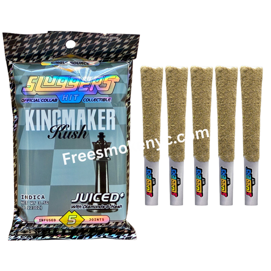 Sluggers Hit Kingmaker Kush indica infused preroll multipack