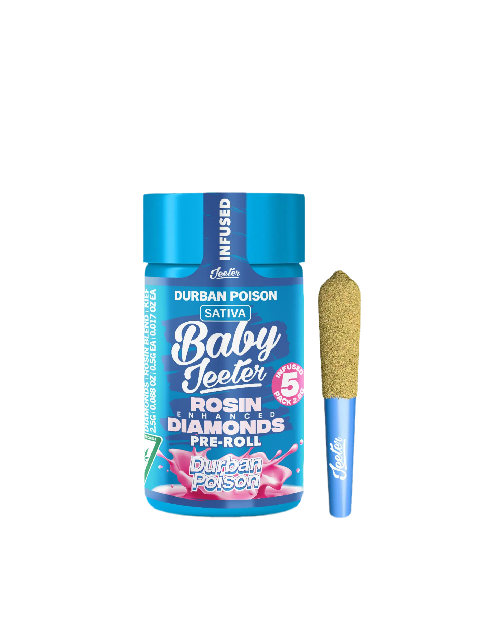 BABY JEETER "DURBAN POISON" INFUSED PRE-ROLL JAR