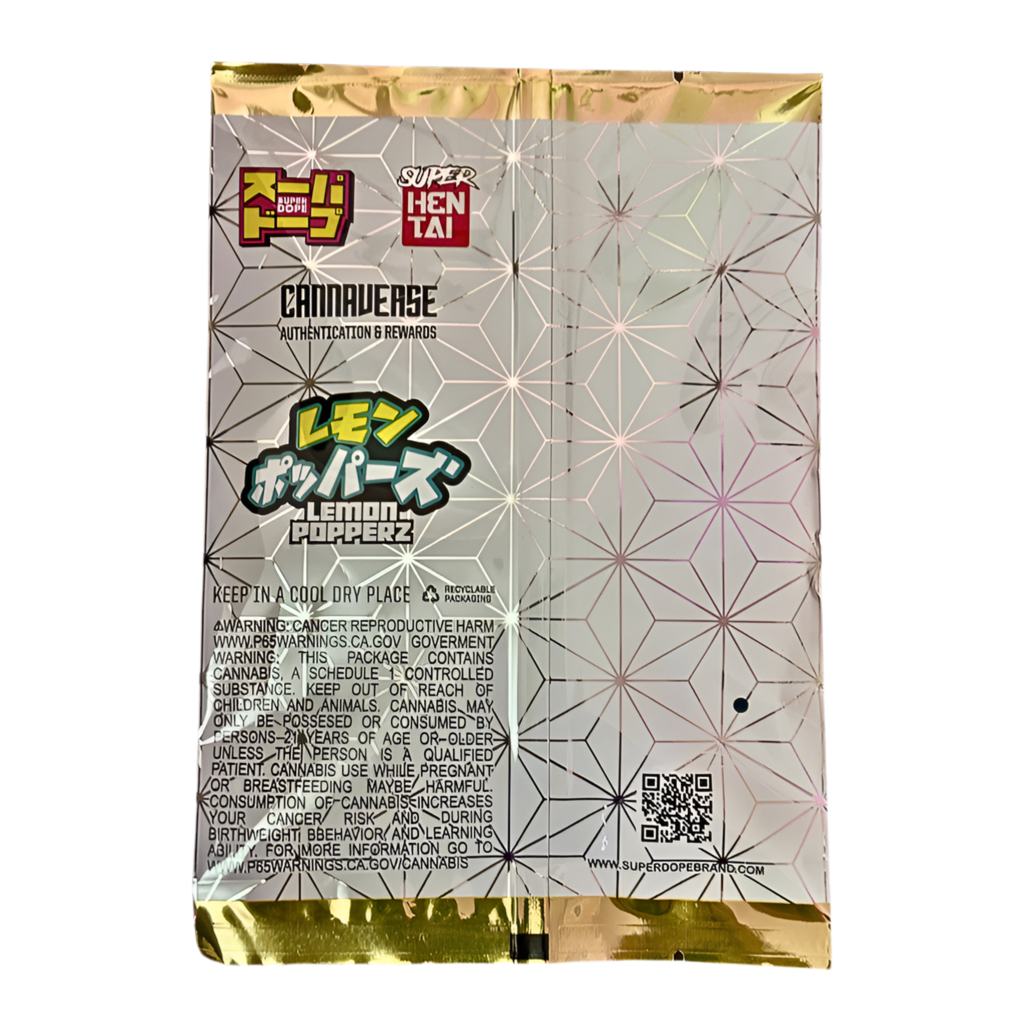 SUPER DOPE “LEMON POPPERZ” EXOTIC CANNABIS FLOWER; HYBRID STRAIN