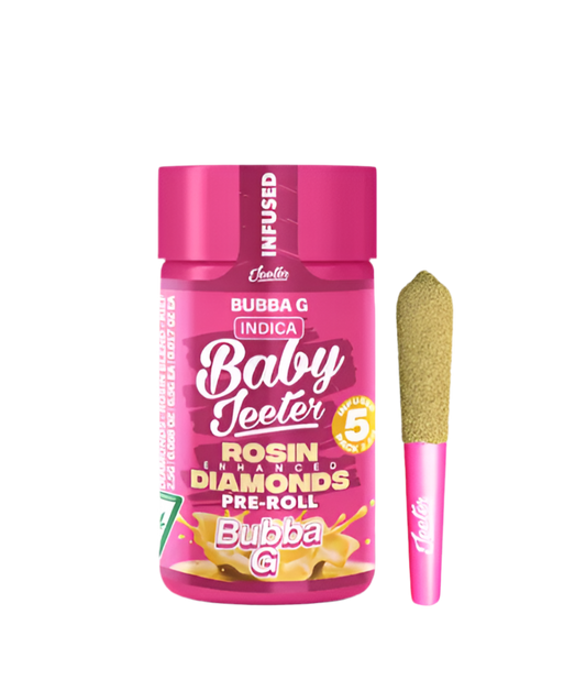Baby Jeeter Bubba G infused indica pre-roll jar