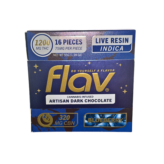 FLAV BLUEBERRY LIVE RESIN INFUSED ARTISAN DARK CHOCOLATE BAR