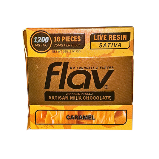 FLAV CARAMEL LIVE RESIN INFUSED ARTISAN MILK CHOCOLATE BAR