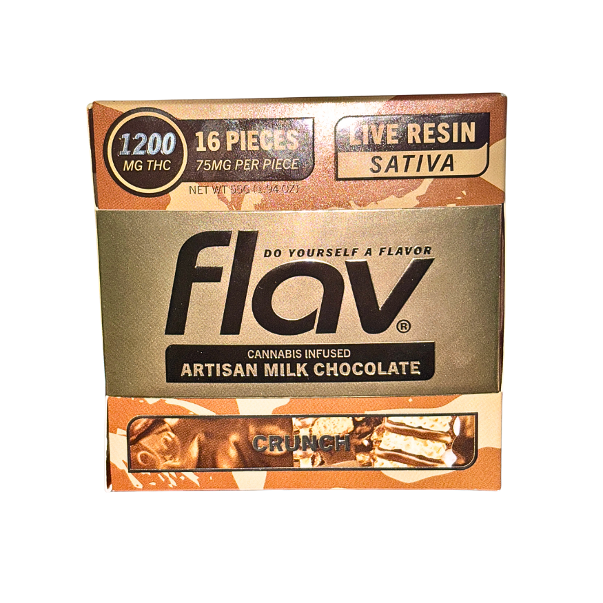 FLAV CRUNCH LIVE RESIN ARTISAN MILK CHOCOLATE BAR