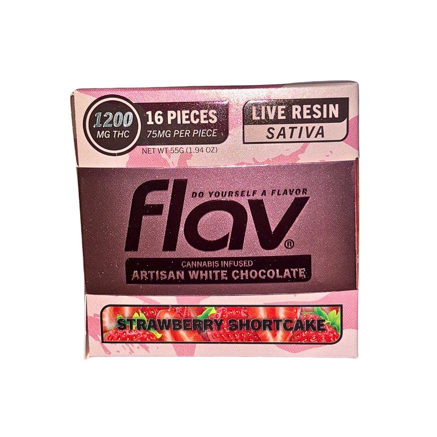 FLAV STRAWBERRY SHORTCAKE CANNABIS INFUSED ARTISAN CHOCOLATE