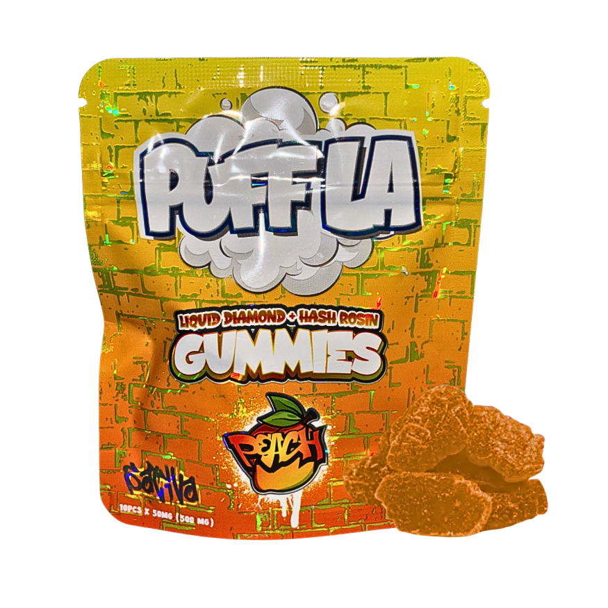Puff LA Peach Gummies; Sativa effects
