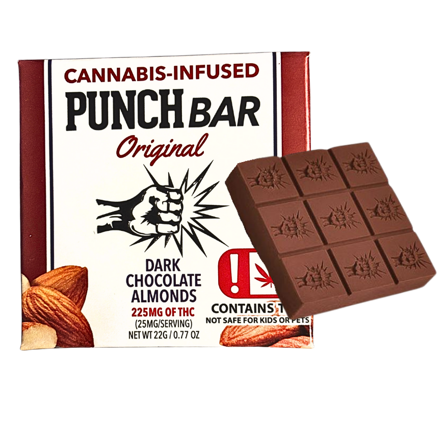 Punch Bar Cannabis Infused Dark Chocolate Almonds; hybrid effects
