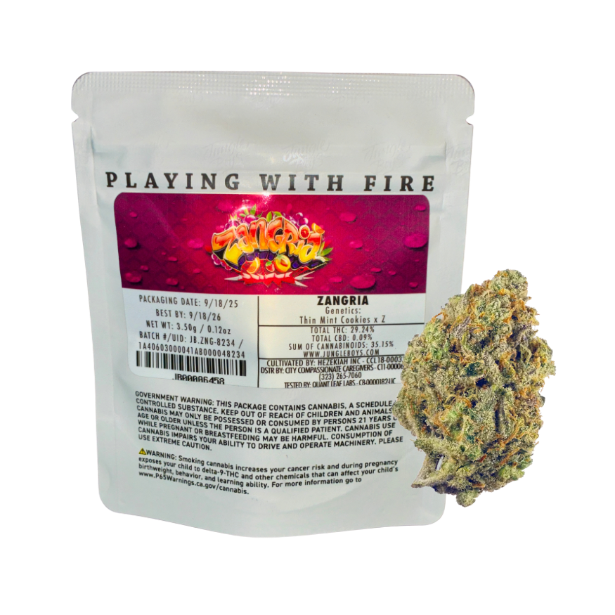 JUNGLE BOYS "ZANGRIA" CANNABIS FLOWER; HYBRID STRAIN 