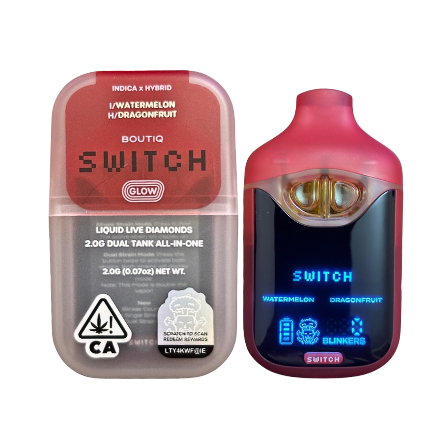 BOUTIQ SWITCH V4 GLOW EDITION "WATERMELON" x "DRAGONFRUIT" 2G DUAL TANK DISPOSABLE