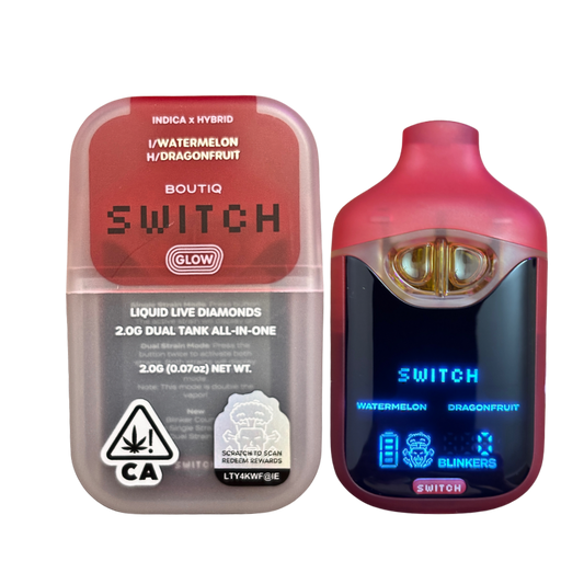 BOUTIQ SWITCH V4 GLOW EDITION "WATERMELON" x "DRAGONFRUIT" 2G DUAL TANK DISPOSABLE
