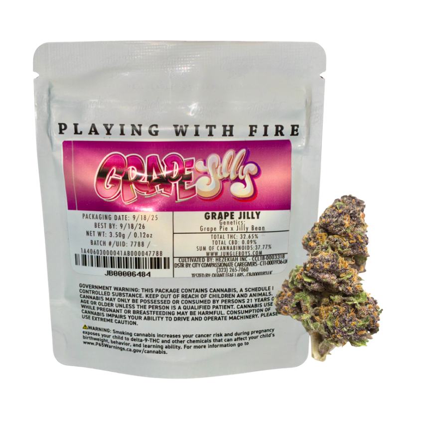 JUNGLE BOYS "GRAPE JILLY" CANNABIS FLOWER; HYBRID FLOWER