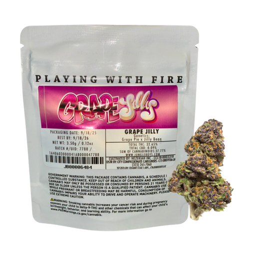 JUNGLE BOYS "GRAPE JILLY" CANNABIS FLOWER; HYBRID FLOWER