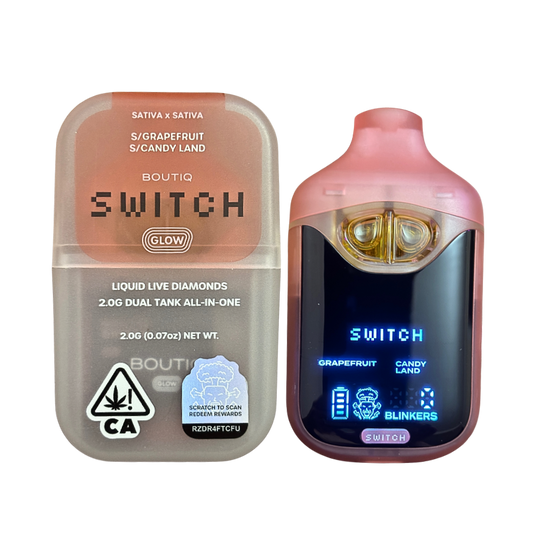 BOUTIQ SWITCH V4 GLOW EDITION "GRAPEFRUIT" x "CANDYLAND" 2G DUAL TANK DISPOSABLE