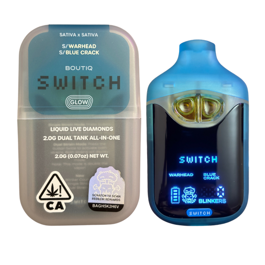 BOUTIQ SWITCH V4 - GLOW EDITION "WAR HEAD" x "BLUE CRACK" 2G DUAL TANK DISPOSABLE