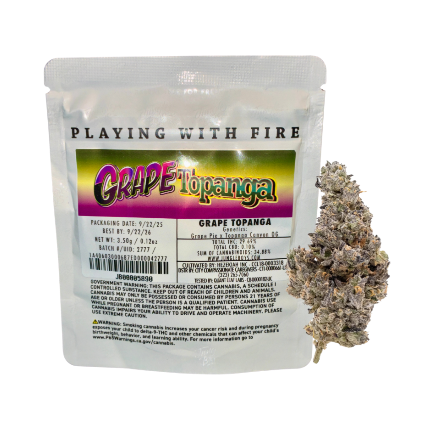 JUNGLE BOYS "GRAPE TOPANGA" CANNABIS FLOWER; HYBRID STRAIN 