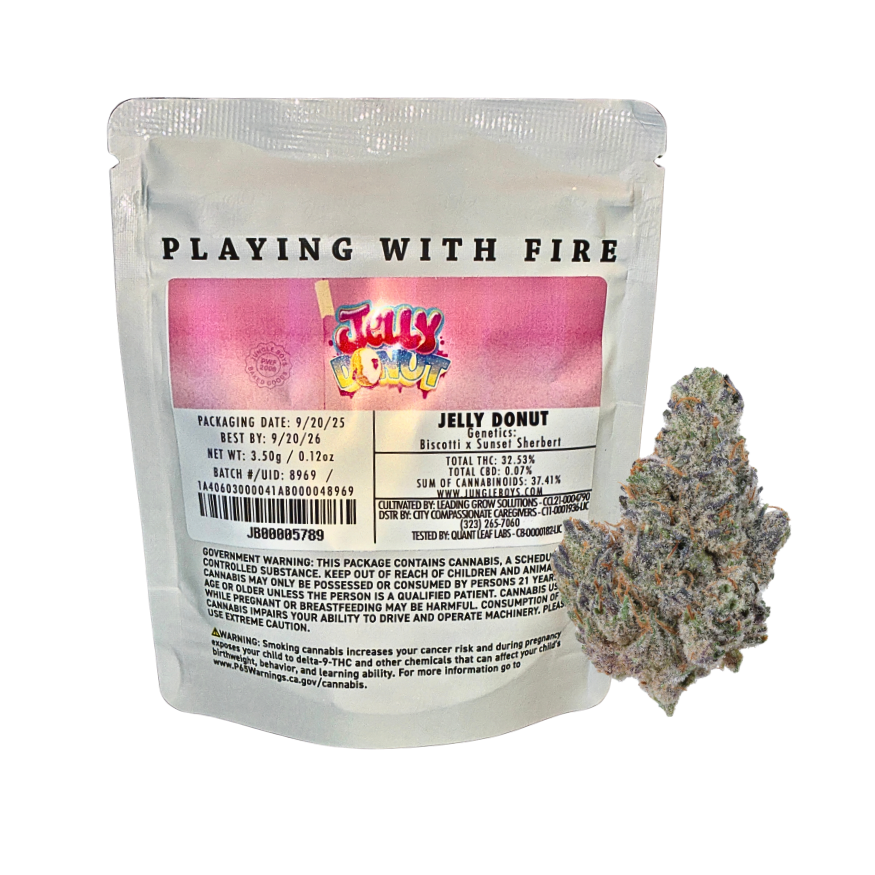 JUNGLE BOYS "JELLY DONUT" CANNABIS FLOWER; HYBRID STRAIN 