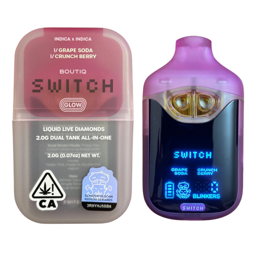 BOUTIQ SWITCH V4 - GLOW EDITION "GRAPE SODA" x "CRUNCH BERRY" 2G DUAL TANK DISPOSABLE