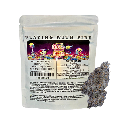 JUNGLE BOYS "C@*!# BONEZ" CANNABIS FLOWER; HYBRID STRAIN 