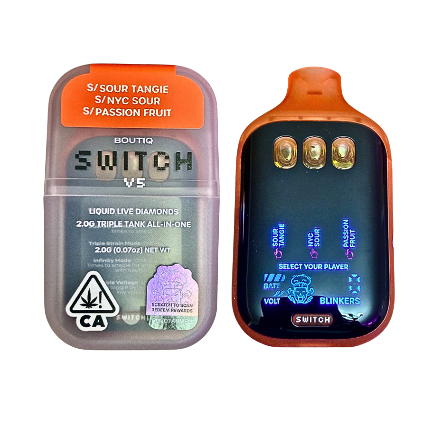 BOUTIQ SWITCH V5 (3 in 1)
“SOUR TANGIE” x “NYC SOUR” x “PASSION FRUIT” (SATIVA)
