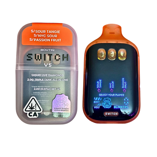 BOUTIQ SWITCH V5 (3 in 1)
“SOUR TANGIE” x “NYC SOUR” x “PASSION FRUIT” (SATIVA)