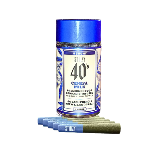 STIIIZY 40's "CEREAL MILK" INFUSED PRE-ROLLS; HYBRID STRAIN