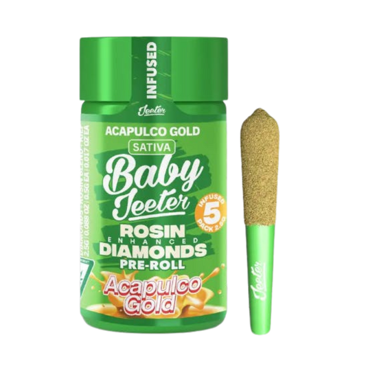 BABY JEETER  "ACAPULCO GOLD" INFUSED PRE-ROLL JAR; SATIVA STRAIN 