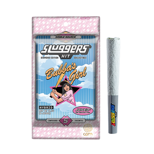 Sluggers Hit Bubbas Girl Hybrid infused pre-roll multi-pack; hybrid strain