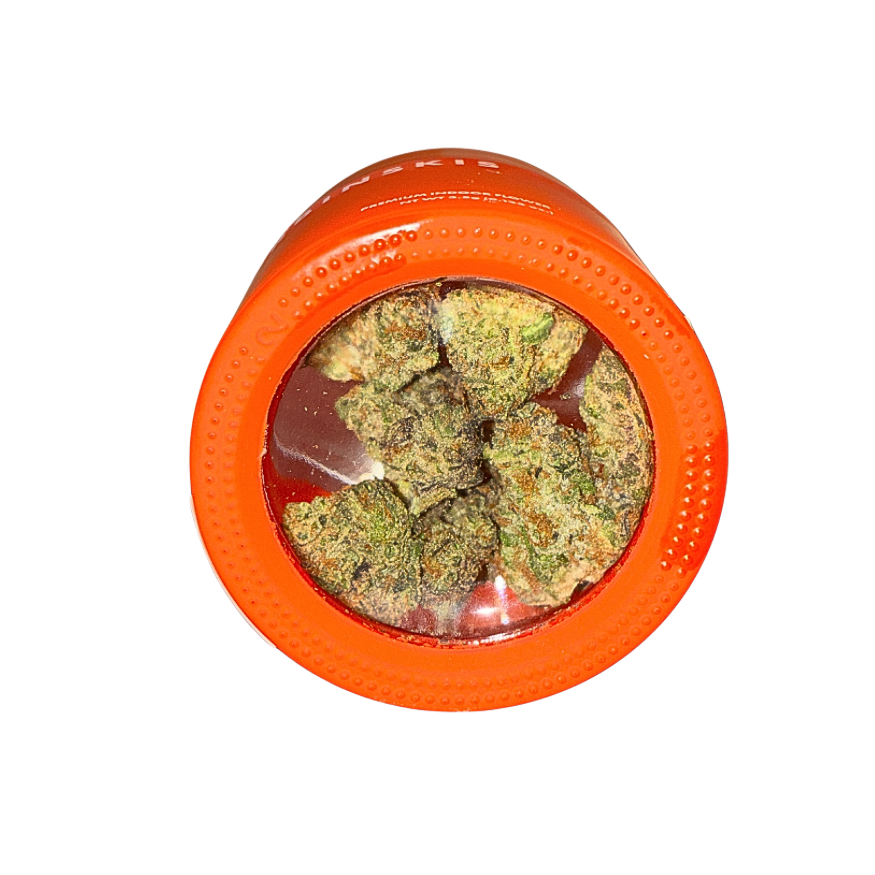 Sherbinskis Exotic Cannabis Flower, Nade Sativa strain in a 3.5g jar, showcasing vibrant buds and premium packaging on a transparent background.