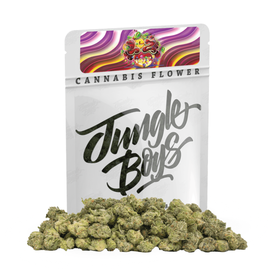 LCZ cannabis strain packaging and flower on a transparent background.