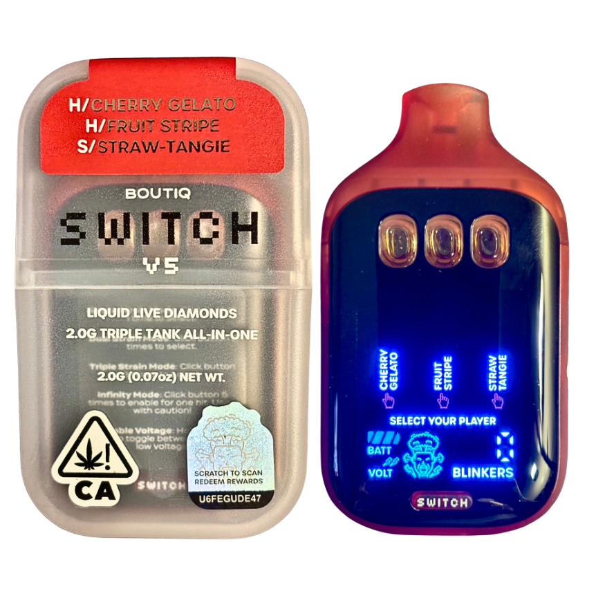 BOUTIQ SWITCH V5 (3 in 1) “CHERRY GELATO” (H), “FRUIT STRIPE” (H), “STRAW-TANGIE” (S)