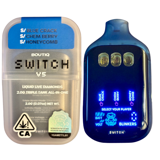 BOUTIQ SWITCH V5 (3 in 1)
“BLUE CRACK” x “CHEM BERRY” x “HONEYCOMB” (SATIVA)