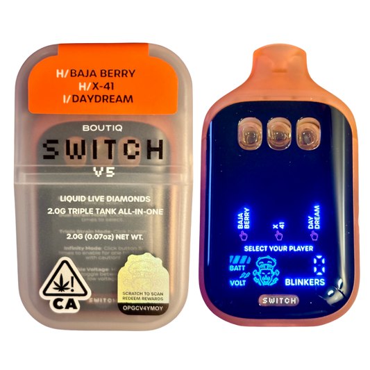 BOUTIQ SWITCH V5 (3 in 1)
“BAJA BERRY” (HYBRID) x “X-41” (HYBRID) x “DAYDREAM” (INDICA)