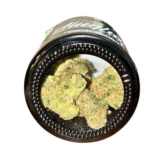 Dense XJ-13 cannabis buds on a transparent background.