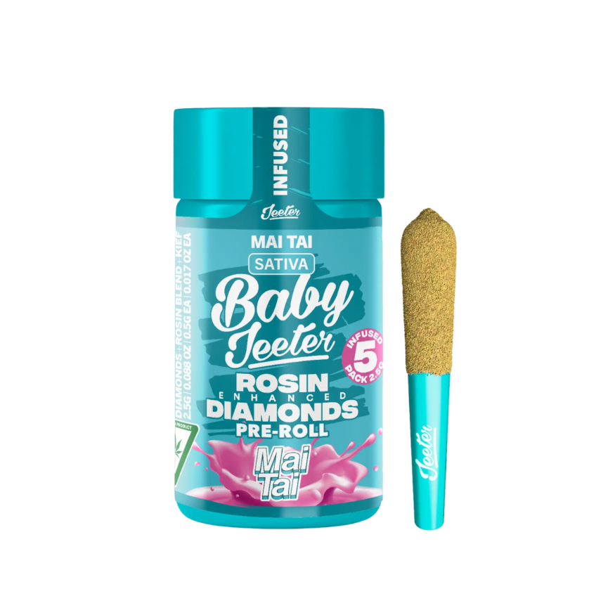 BABY JEETER  "MAI TAI" ROSIN INFUSED PRE-ROLL JAR; SATIVA STRAIN