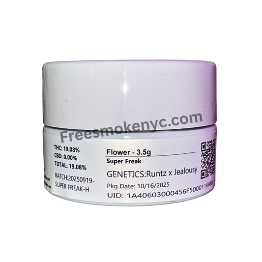 710 years Labs Super Freak hybrid strain packaging on a transparent background 