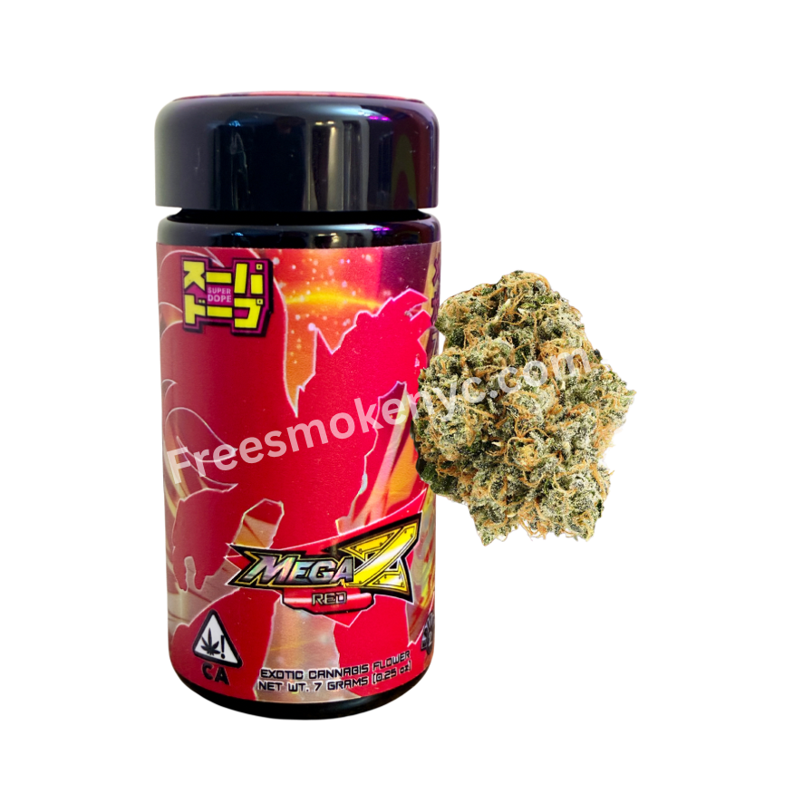 Super Dope Mega Z Red exotic cannabis flower on transparent background