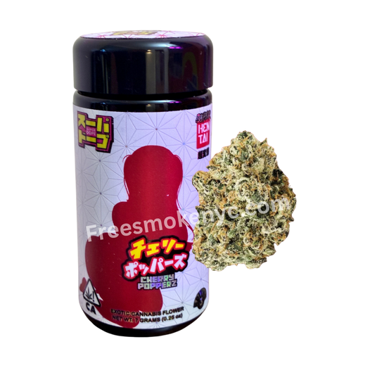 Super Dope Cherry Popperz exotic cannabis flower on transparent backgrounds