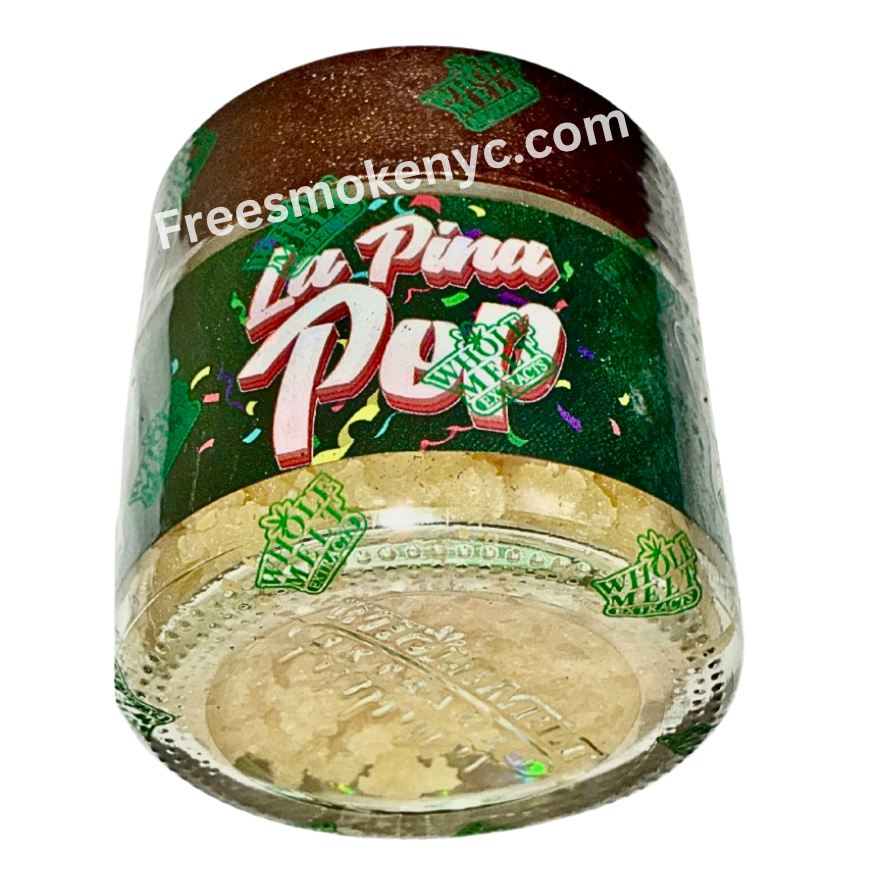 Whole Melt Premium Extracts Havana Edition 1oz live resin sugar La Pina Pop Hybrid strain on transparent background 
