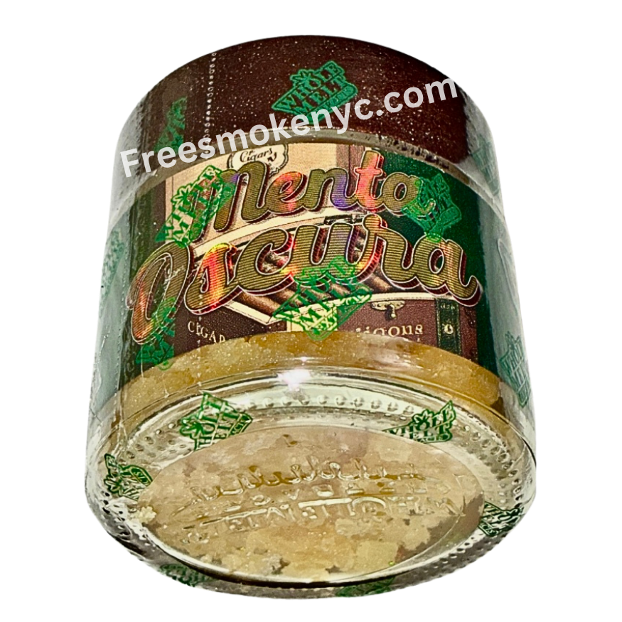 Whole Melt Premium Extracts Havana Edition 1oz live resin sugar Menta Oscura Indica strain on transparent background 

