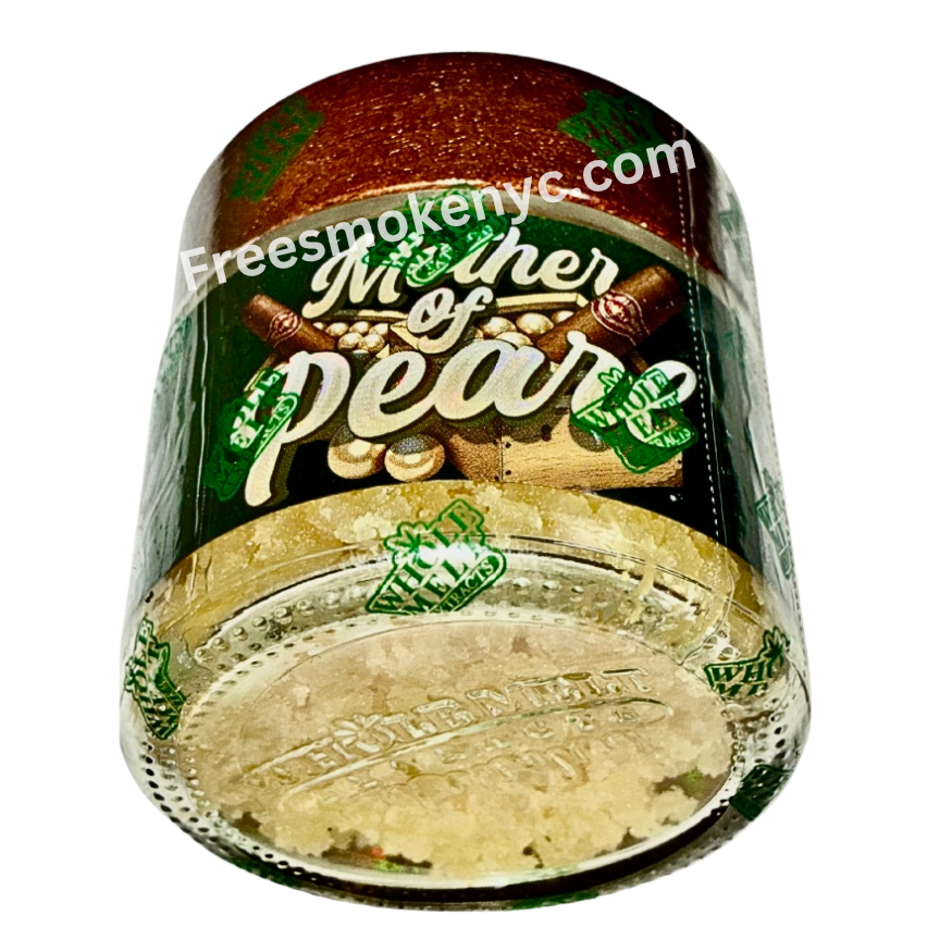 Whole Melt Premium Extracts Havana Edition 1oz live resin sugar Mother of Pearl Indica strain on transparent background 
