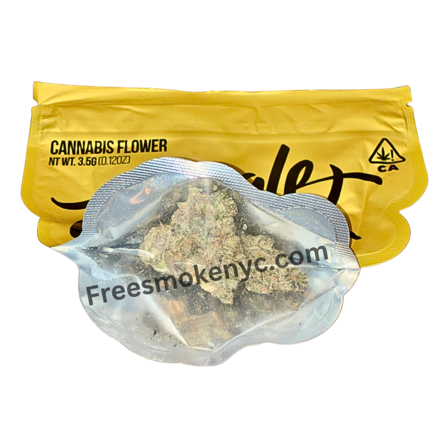Jungle Boys hybrid strain Bakers Man product packaging and cannabis buds on a transparent background 