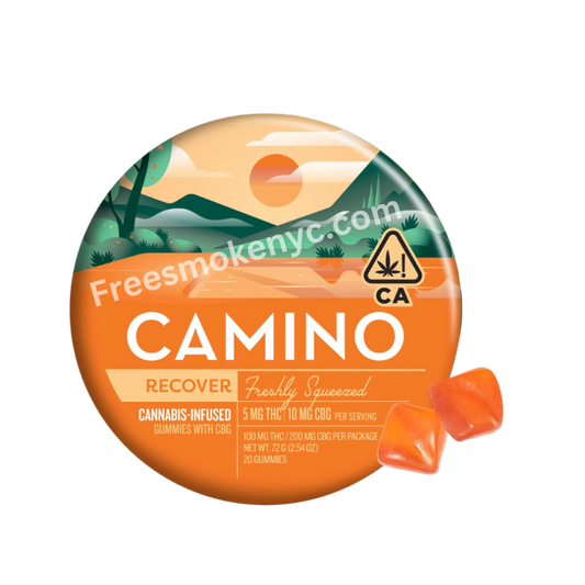 Camino Freshly Squeezed Cannabis Infused Gummies, hybrid strain on a transparent background 